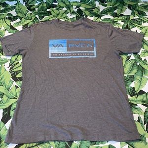RVCA Vintage Dye Short-Sleeve T-Shirt Gray w/ Shades of Blue Graphic Size Medium